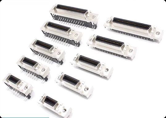 MDR SCSI 1000V Voltage Rating Servo Motor Connector with Right Angle and Straight Pin and Silver Gold Plated Contacts