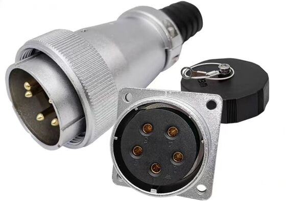 WS40-5 Aerospace Connector with 1000V Voltage Rating and Silver/Gold Plated Pins for Industrial Automation