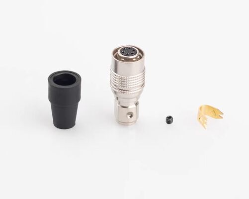 Hirose 6-pin HR10A-7P-6S Servo Motor Connector with 1000V Rating and Silver/Gold Plated Pins for Industrial Camera Power Supply